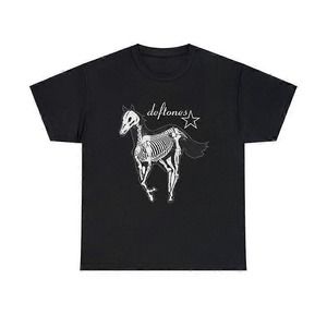 Unisex Retro Deftones Shirt Deftoes White Pony Skeleton Deftones Shirt